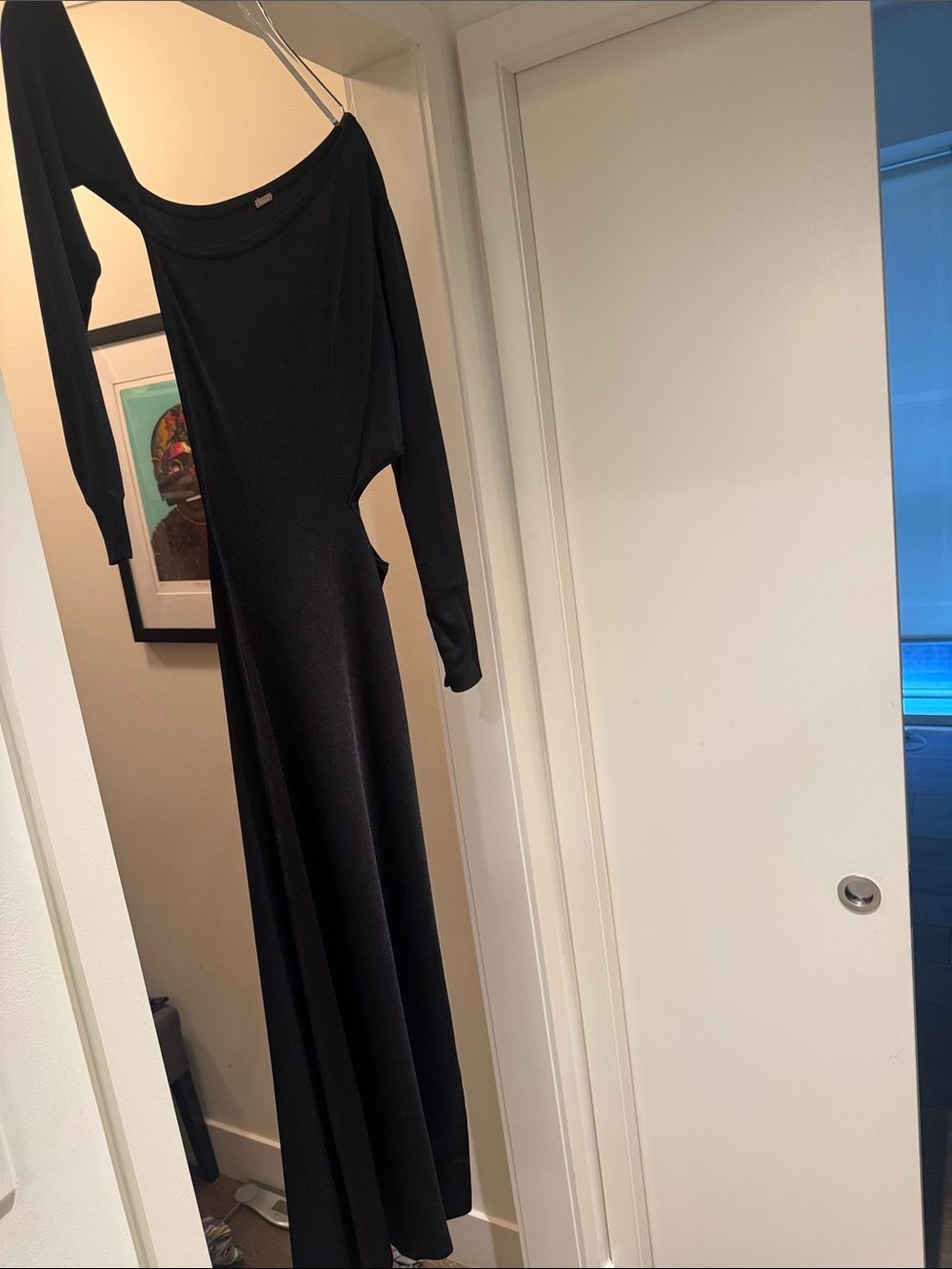 cult gaia Black Asymmetrical Cutout Maxi Dress